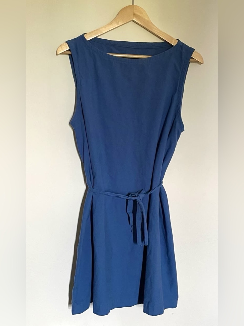 Cornflower blue sleeveless cotton dress